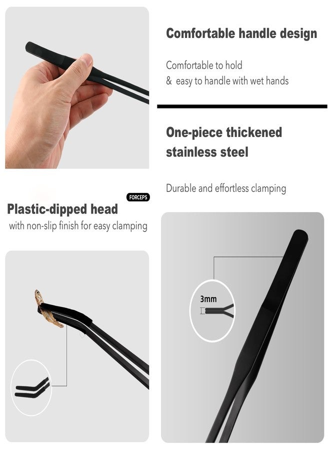 GCFTIFF Reptile Long Handle Feeding Tools,2Pcs Extra Long Stainless Steel Reptile Feeding Tongs with Rubber Tip, 1Pcs Reptile Feeding Spoon, 1Pcs Plastic Reptile Feeding clamp,Terrarium Feeder Tool - Image 3